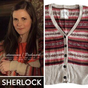 H&M L.O.G.G. Striped Fairisle Cardigan ASO Molly Hooper Sherlock
